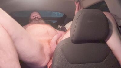 Getting in a good pounding with my new dildo in my car.