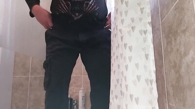 Desperate pee hold and pants wetting