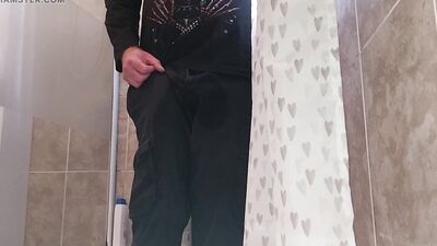 Desperate pee hold and pants wetting