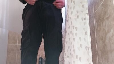 Desperate pee hold and pants wetting