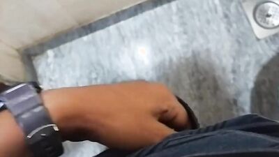Pakinoon Visit His Friends Hostel, Masturbating Moan And Huge Cum In The Public Hostel Toilet