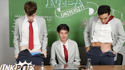 TWINKPOP - Jake And Damian's Show Their Hard Dicks But They Are Amazed By Luke Connors' Big Dick Making Them So Horny