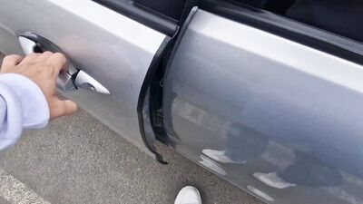 The thrill of cruising a big dick in her mouth in public in a car, a gopnik gets hot cum in her mouth!