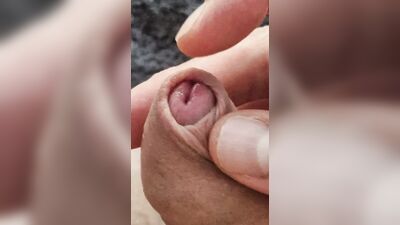 Playing with my uncut cock, ring around my glans. Squirting lube in my dick and jerking off until I come