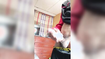 huge cock of young man masturbating sensually