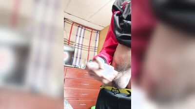 huge cock of young man masturbating sensually