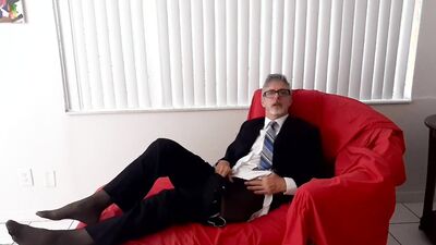Richard Lennox Masturbates Cock With His Expensive Suit