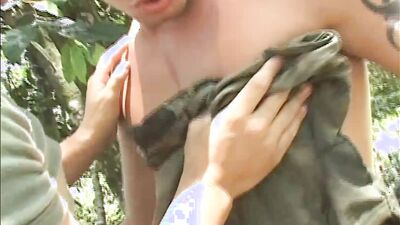 Military men have anal sex during training - no condom