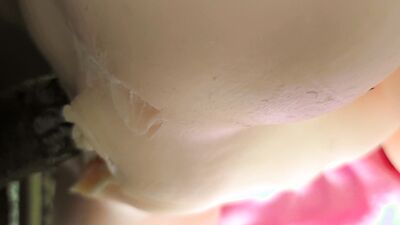 Big boobs Sex doll gets close up missionary and doggystyle fucking - Black cock jerking off lots of cum - cumshot