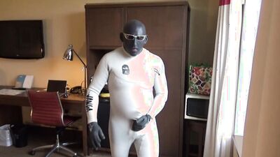 Wetsuit fun in hotel room