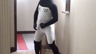 Wetsuit fun in hotel room