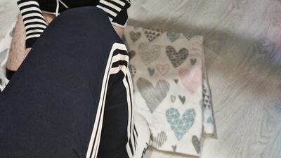 Student in daddy's cum, fountains of cum cover the whole body of student sissy femboy!