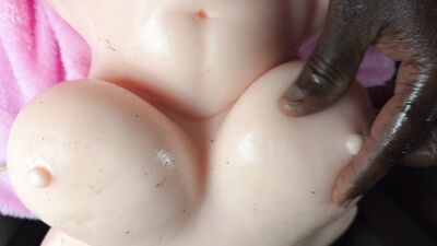 Black cock guy drilling real tantaly sex doll pussy and ass close up - big load Cumshot - sexy toy masturbation