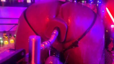 Big Butt Femboy Stuffs Butthole with Dildos for Halloween