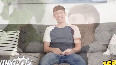 TWINKPOP - Kevin Shoes Off His Muscular Body As He Kneels On The Floor And Jacks Off His Big Cock