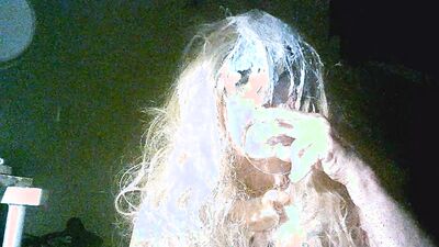 Sarah 'FuckPig Slut' Millward, smokes, wanks, fucks herself, clamps her nipples and tongue, smashes cream pie into her face