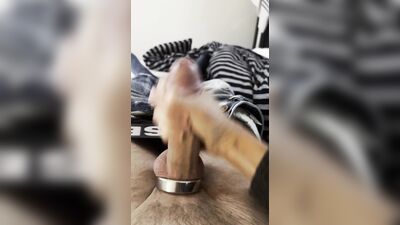 Pleasing myself with a jerk off while moaning a bit