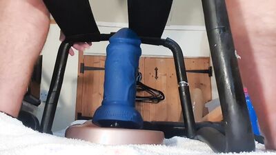 Huge dildo riding again