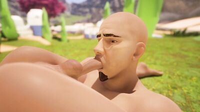 SELF-SUCKING man with goatee