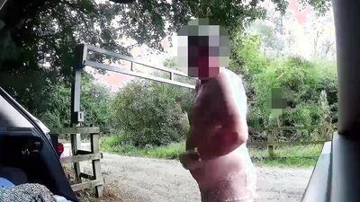 public layby cross dress change with drivers passing by