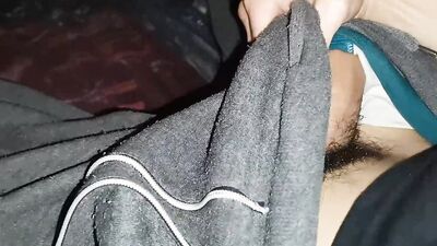 a powerful penis flows abundantly to the sounds of the fireplace no hands