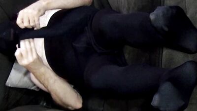 Breath Play Jacking off in Pantyhose
