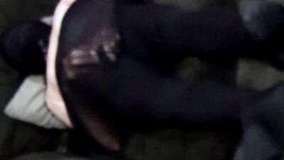 Breath Play Jacking off in Pantyhose