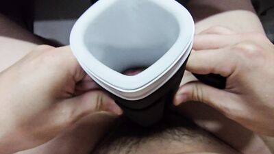 Cumming loads into my Bluetooth remote control pocket pussy because it has heating features (lovense Calor)(day 4)