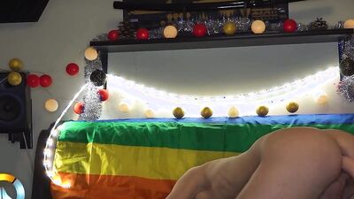 Really Going to Town on My Ass with Two Dildos. That Black One Is Still Way to Big, Cant Fit It Properly, but It Makes Me Cum so