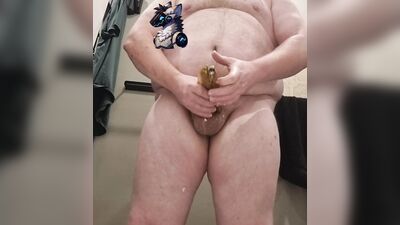 White kiwi bear from NZ fucks a banana and gets anally fucked by a banana
