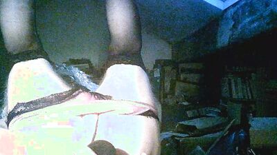 Sissy bimbo shitcunt fag pig slut Sarah Millward, smokes, wanks, double penetrates herself with 9 inch balck dildo