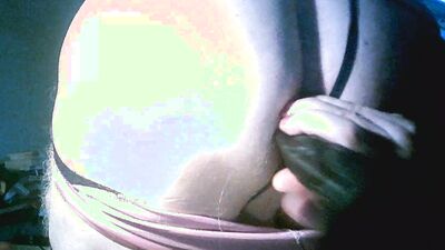 Sissy bimbo shitcunt fag pig slut Sarah Millward, smokes, wanks, double penetrates herself with 9 inch balck dildo