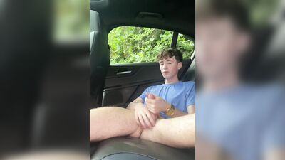 Twink Jerking Off in Car in Public - TPK