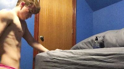 Teen fucks fleshlight to creampie wearing panties