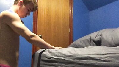 Teen fucks fleshlight to creampie wearing panties
