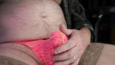 My wife's nylons made me shoot a huge load
