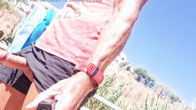 Hot Guy Walking and Touching His Cock in a Risky Way in Public Places