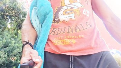 Hot Guy Walking and Touching His Cock in a Risky Way in Public Places