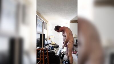 Grandpa stroking on cam