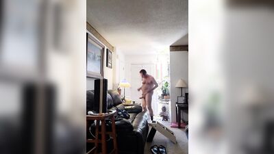 Grandpa stroking on cam