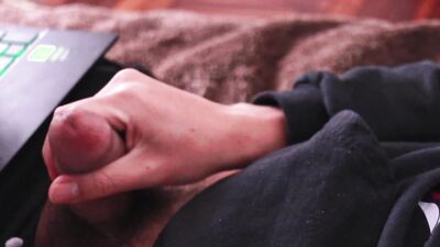 Jerking off dripping precum and cumming in my hand