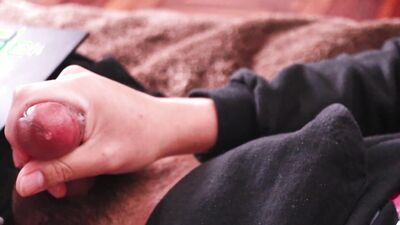 Jerking off dripping precum and cumming in my hand