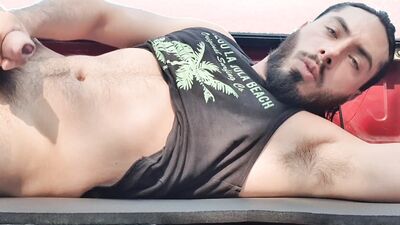 HUGE CUM Load on my truck box - SELF FACIAL & SELF CUM EATING