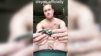 Straight Hunk Fucks Hole With Massive Dildo