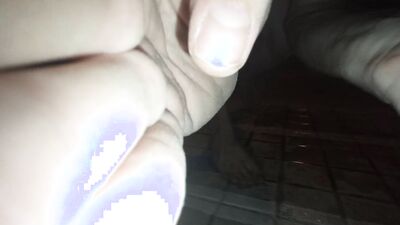 Playing naked with piss in public