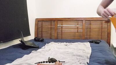 Femboy explores her toys