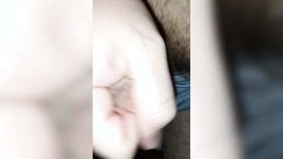 This insatiable bear's cock is so close that it can get into your hole. Solo bear jerks off