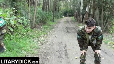 "That Little Ass Is Tempting Me" - Two Military Men Share Their Dicks After An Intense Training