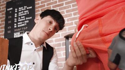 TWINKPOP - Malik Delgaty Bends Lev Ivankov Over The Reception Desk And Fucks Him In Doggystyle