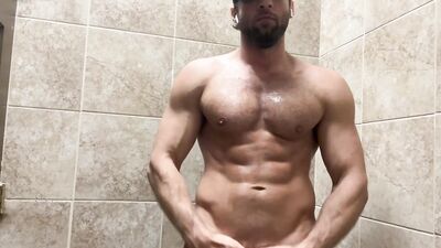 Jerking off in gym locker room